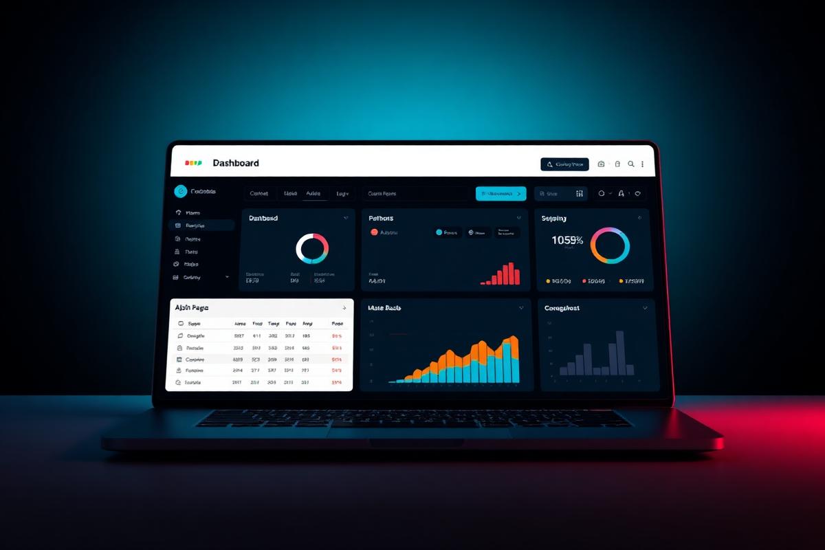 Website design preview showing a high-performance dashboard interface